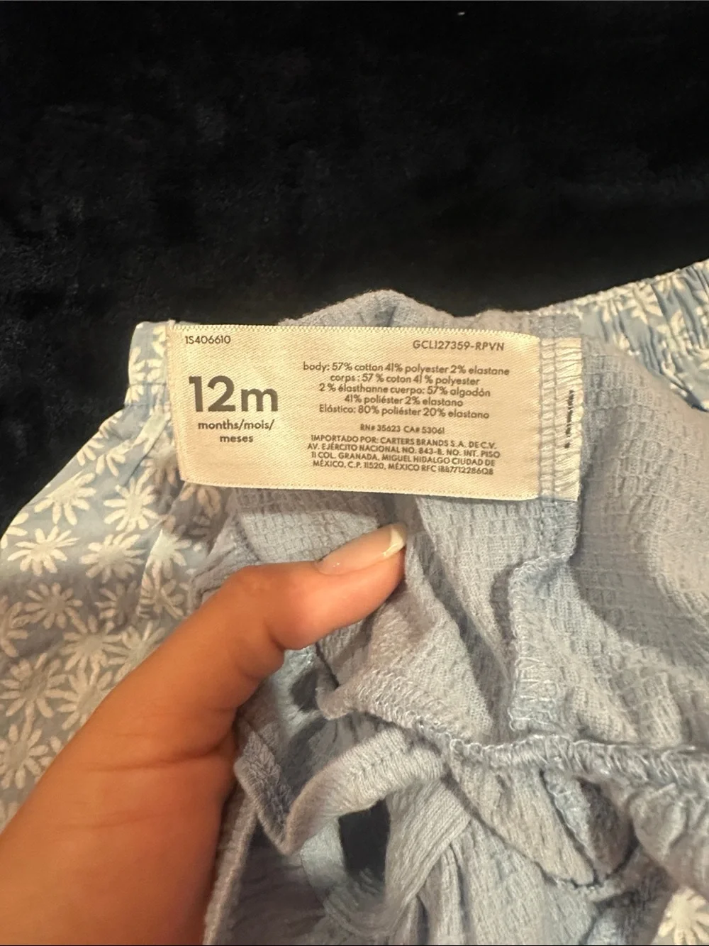 Carter's Light Blue Floral Skort Set